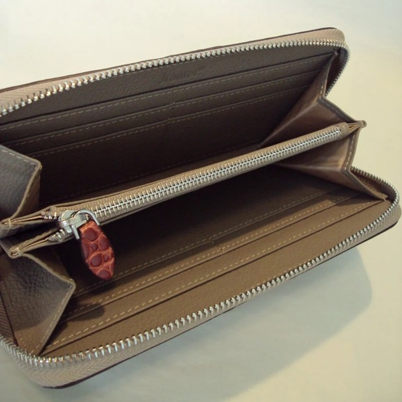 Jranter New Purse Wallet Zip Snakeskin Rust Croc - Picture 3 of 7